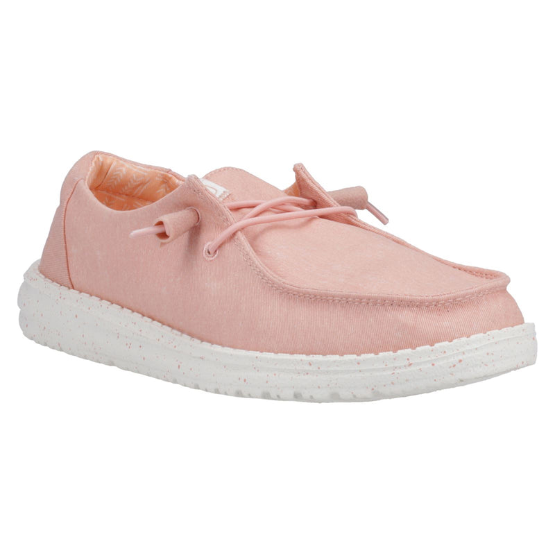 HEYDUDE Wendy Canvas 100% Cotton Women's Pink Loafers