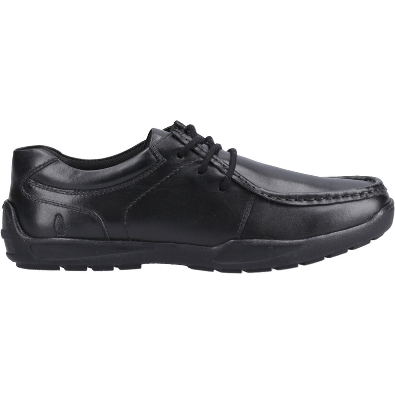 Hush Puppies Mackenzie Leather Youth Boy's Black Lace-Up Shoes