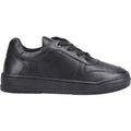 Hush Puppies Dougie Leather Youth Boy's Black Trainers