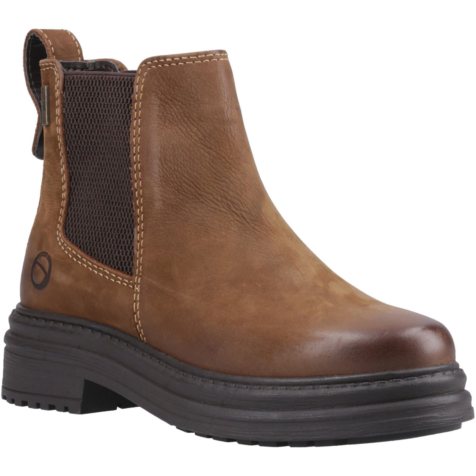 Cotswold Aldworth Leather Women's Tan Heeled Ankle Boots
