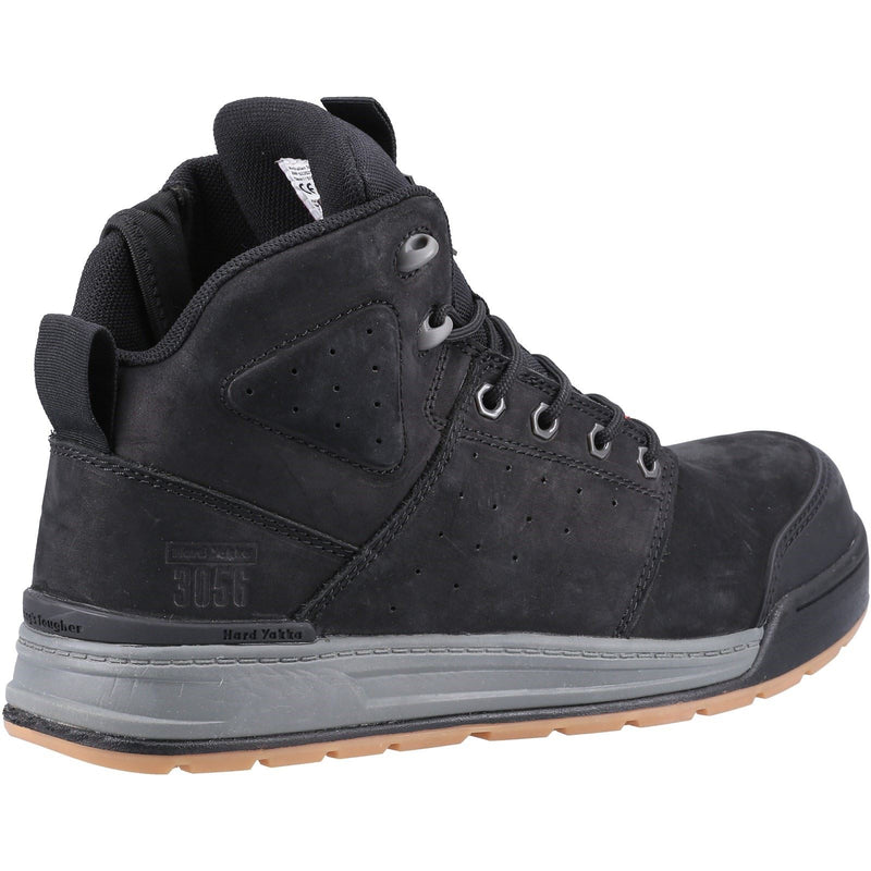 Hard Yakka 3056 Lace Zip Leather Black Safety Boots
