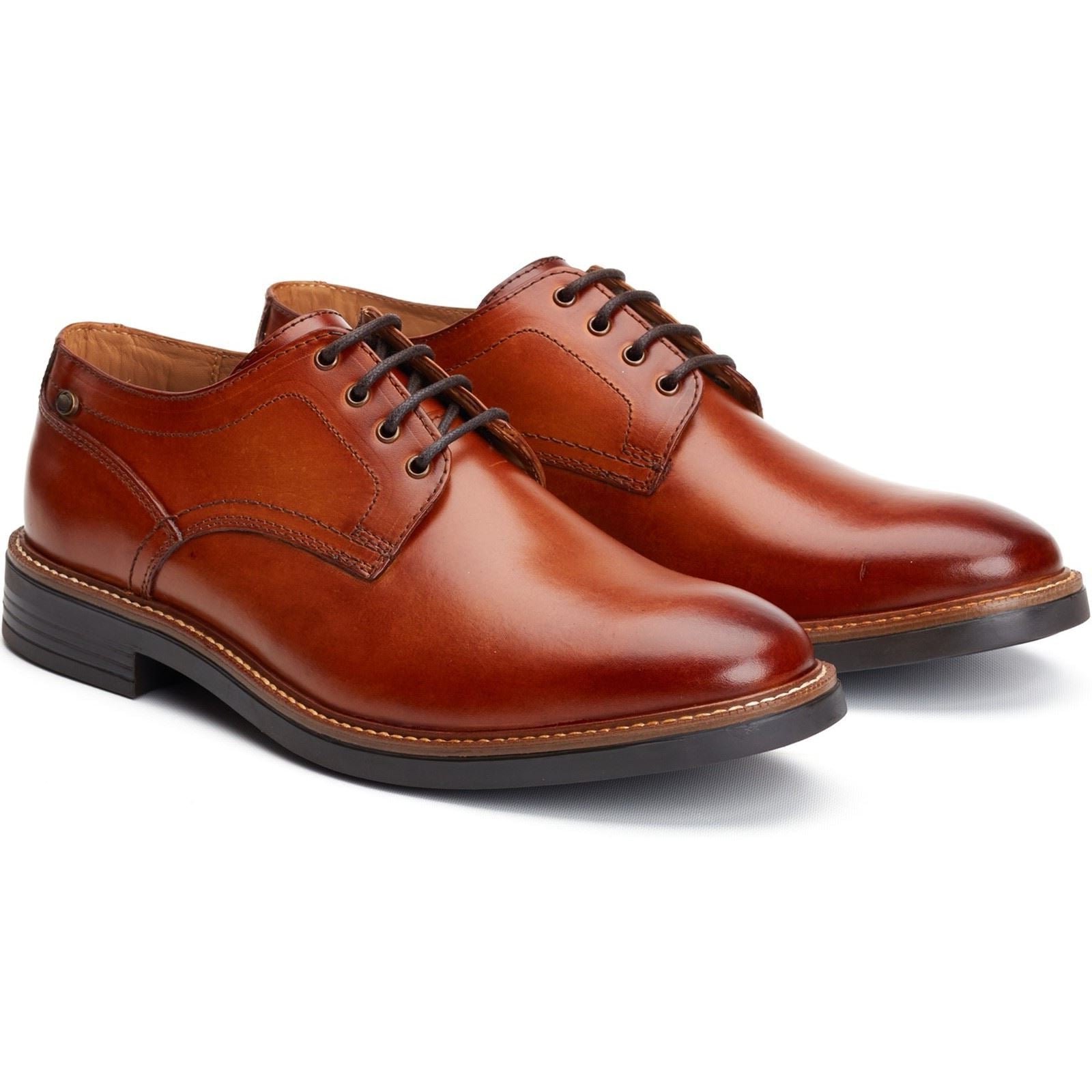 Base London Durham Leather Men's Burnt Tan Lace-Up Shoes