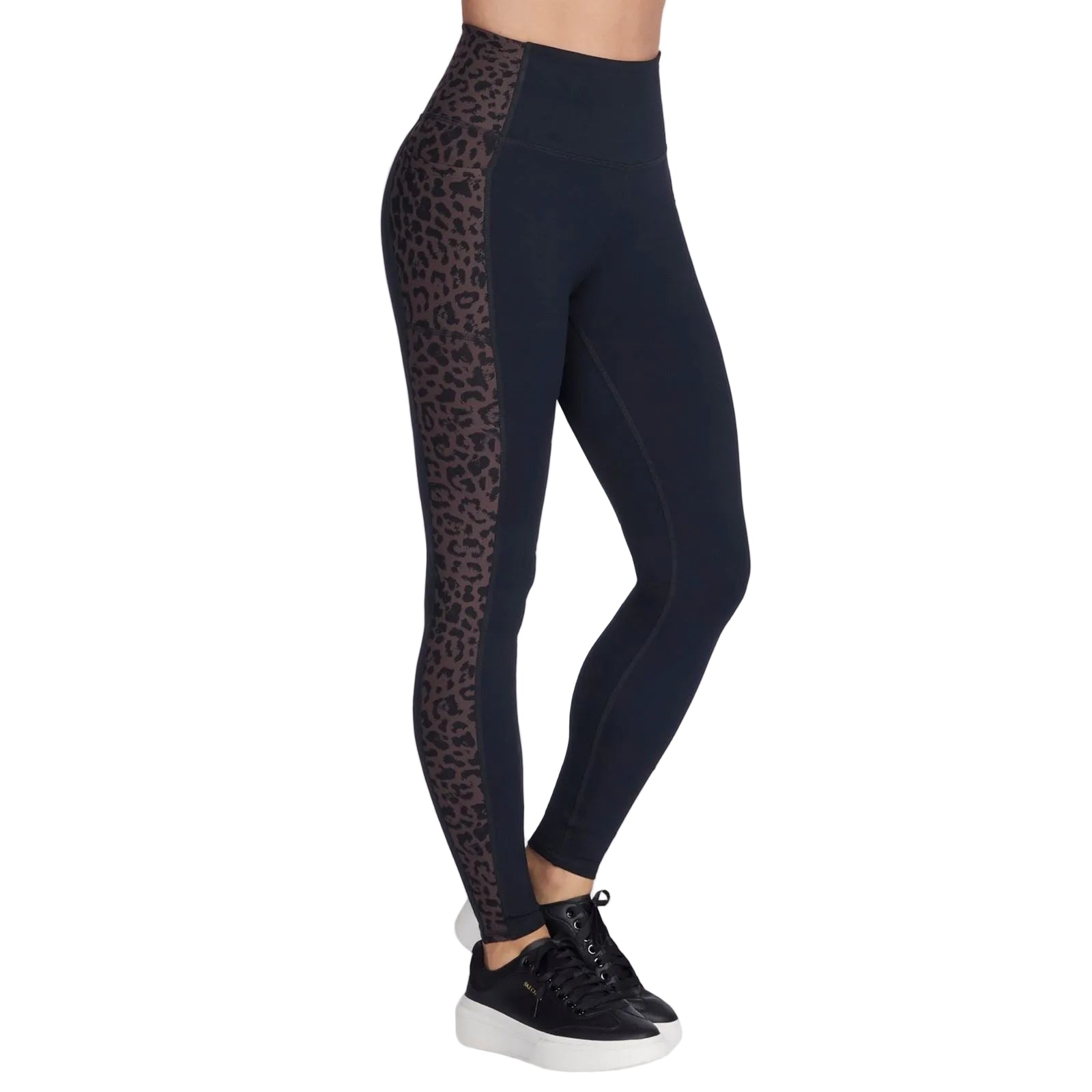 Skechers Performance GO WALK Cheetah Legging Nylon Women's Black/Brown Sports Leggings
