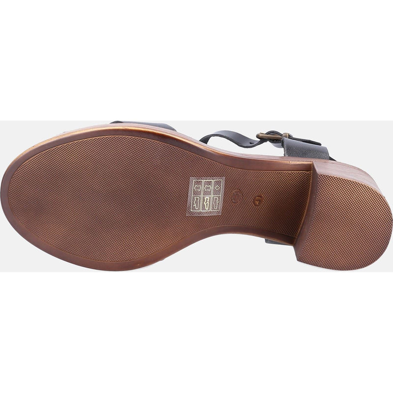 Hush Puppies Georgia Leather Women's Black Sandals