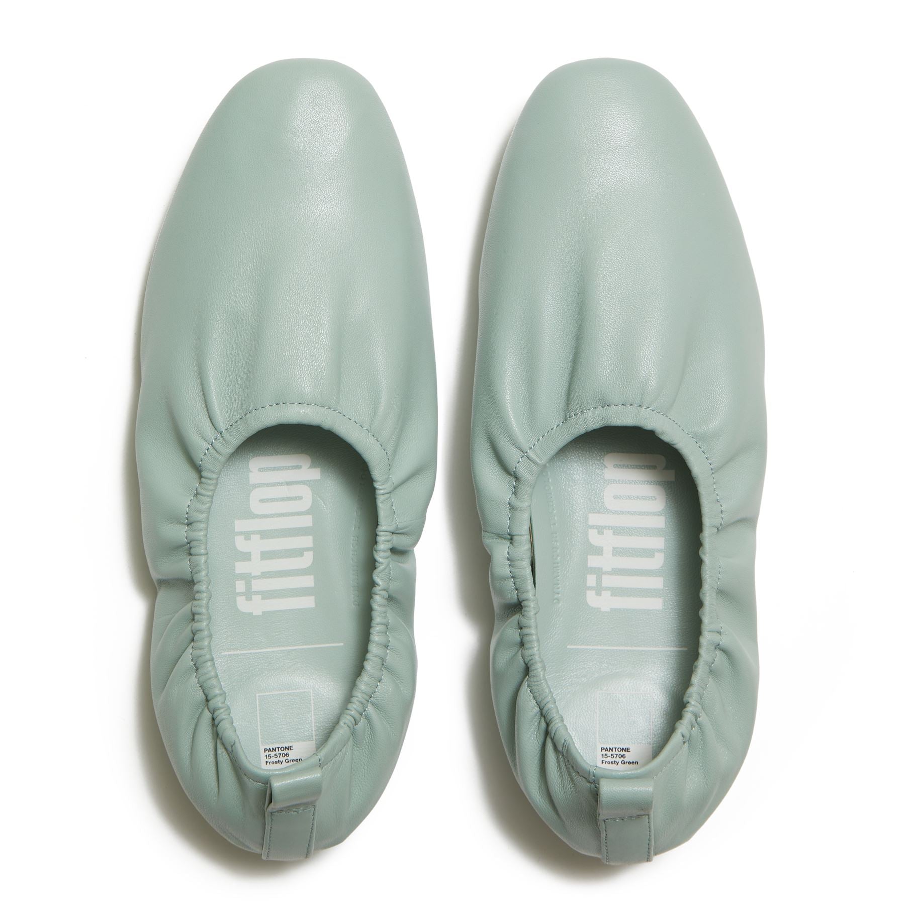 FitFlop X Pantone Delicato Ballerina Leather Women's Green Shoes