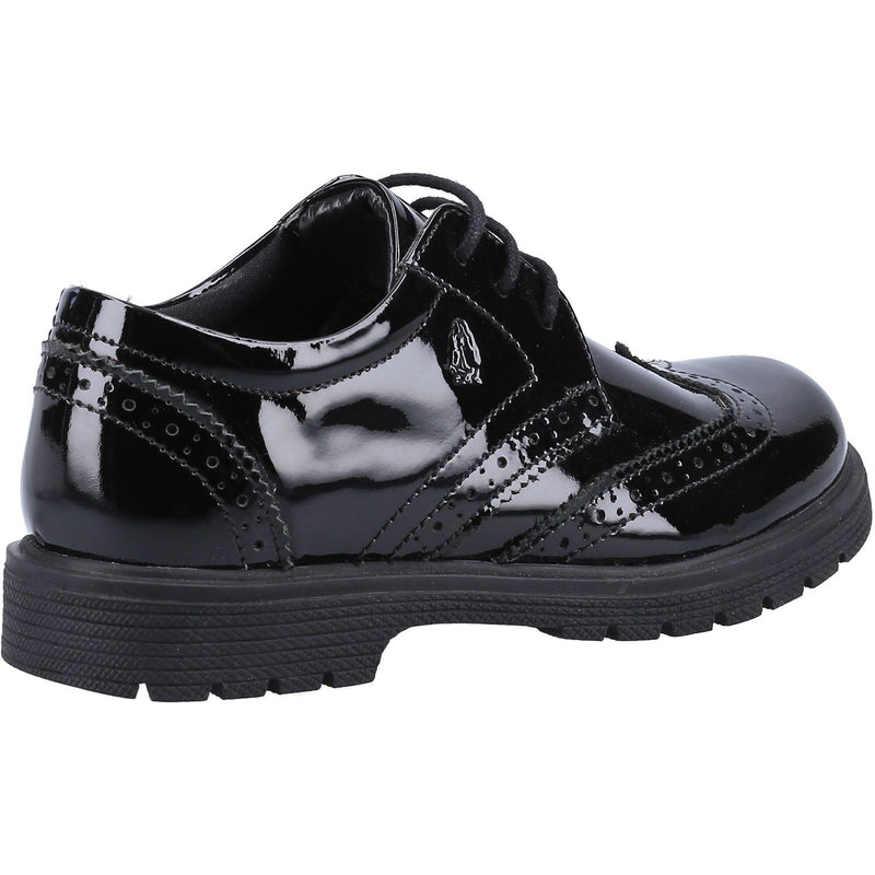 Hush Puppies Sally Patent Leather Junior Black Brogues