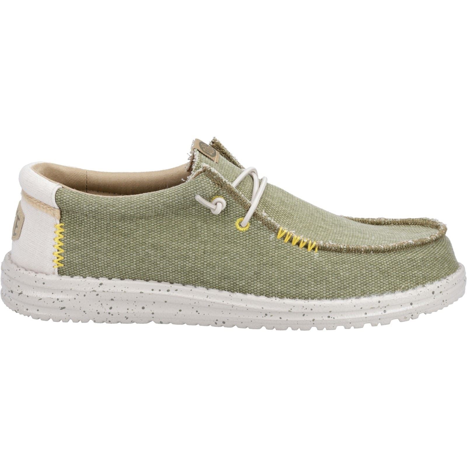 HEYDUDE Wally Coastline Canvas Men's Olive Shoes