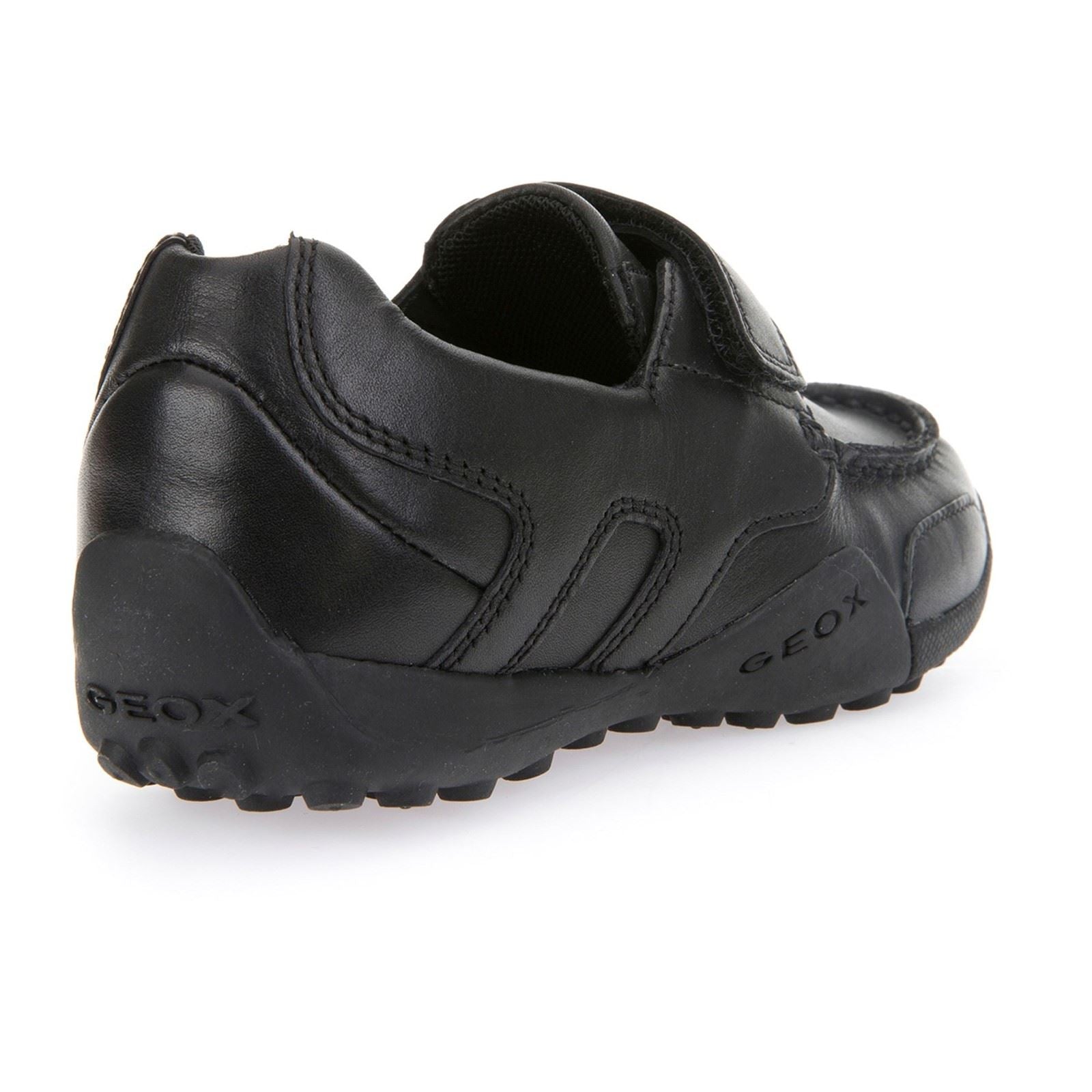 Geox J W.Snake Moc B Leather Boy's Black Moccasins Shoes