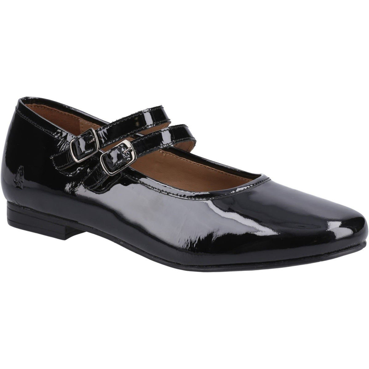 Hush Puppies Nancy Mary Jane Leather Women's Black Flats