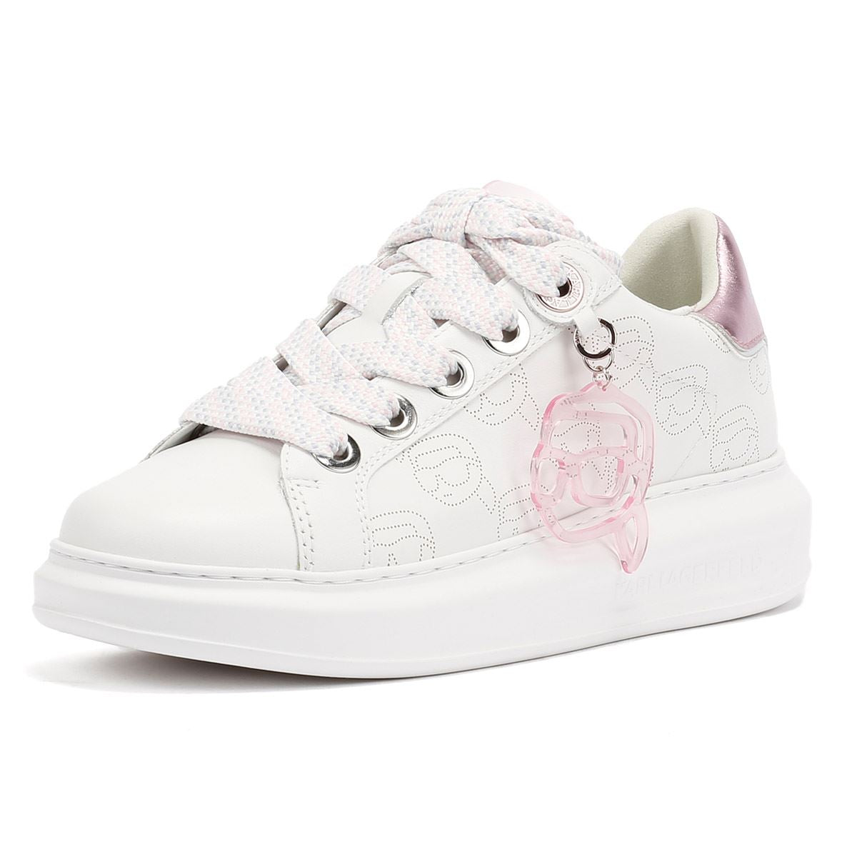 Karl Lagerfeld Kapri NFT Plexi Pendant Leather Women's White/Lilac Trainers