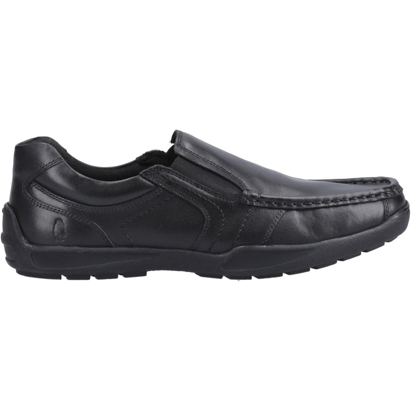 Hush Puppies Morgan Leather Youth Boy's Black Loafers