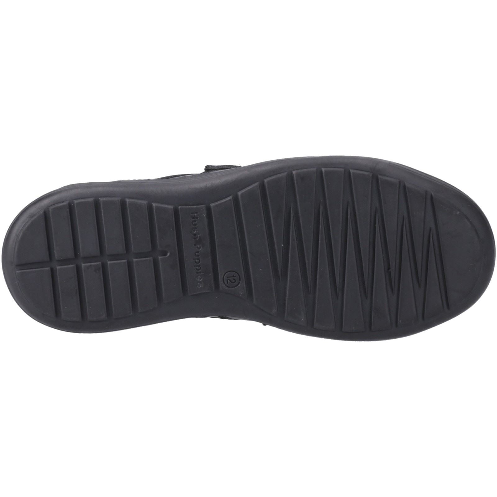 Hush Puppies Sully Leather Junior Black Shoes