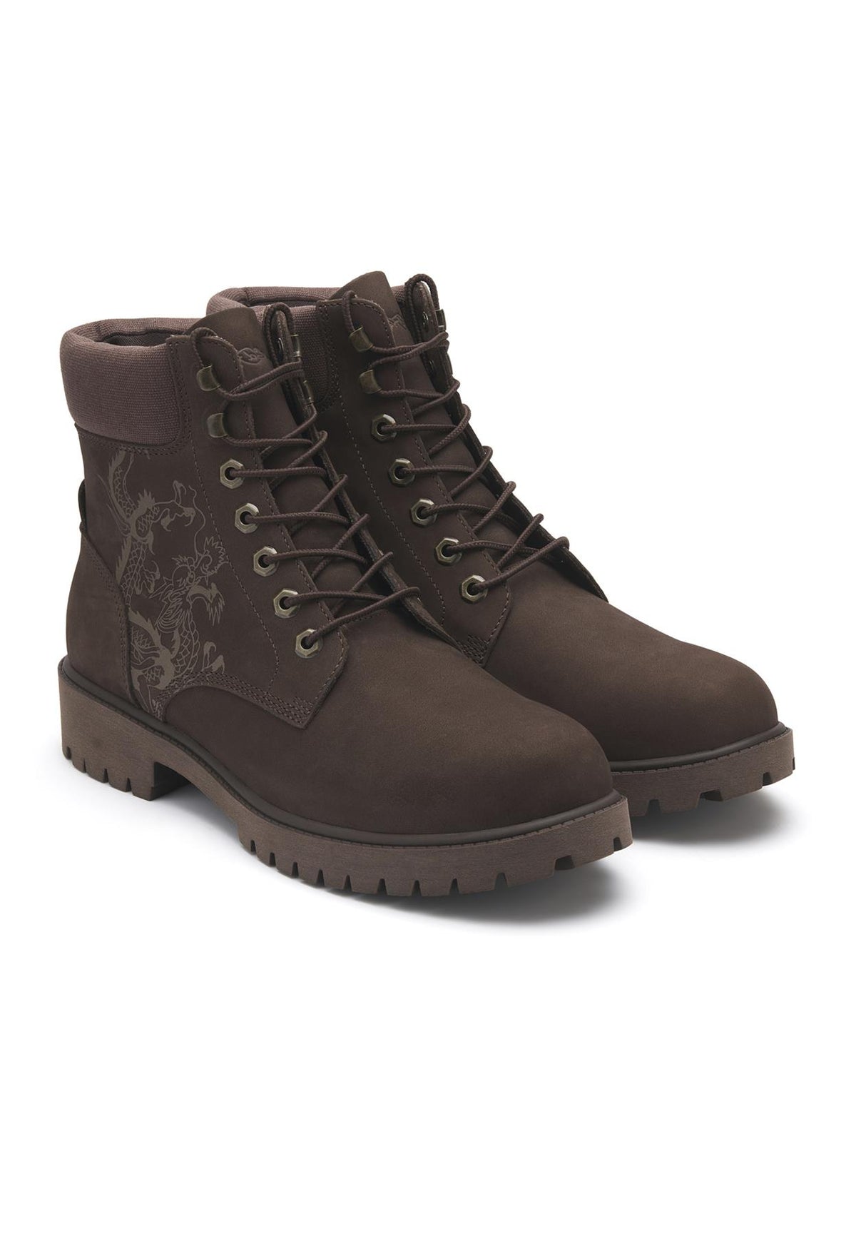Ed Hardy Dancing Dragon Nubuck Men's Brown Boots