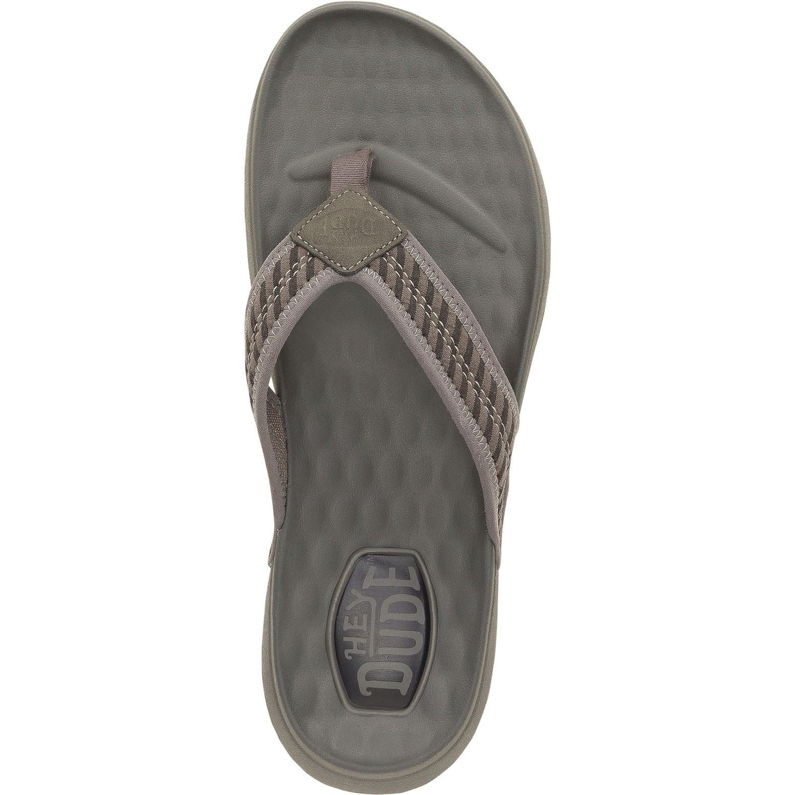 HEYDUDE Myers Flip Nu Prep Cotton Blend Men's Black/Granite Grey Flip Flops