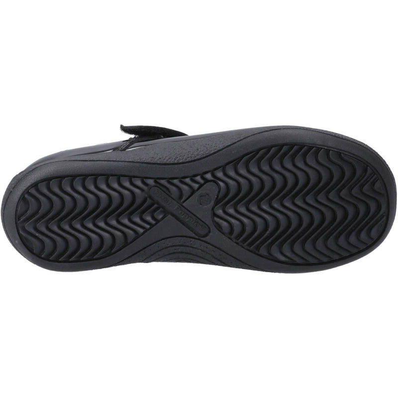 Hush Puppies Caitlin T-Bar Leather Junior Black Shoes