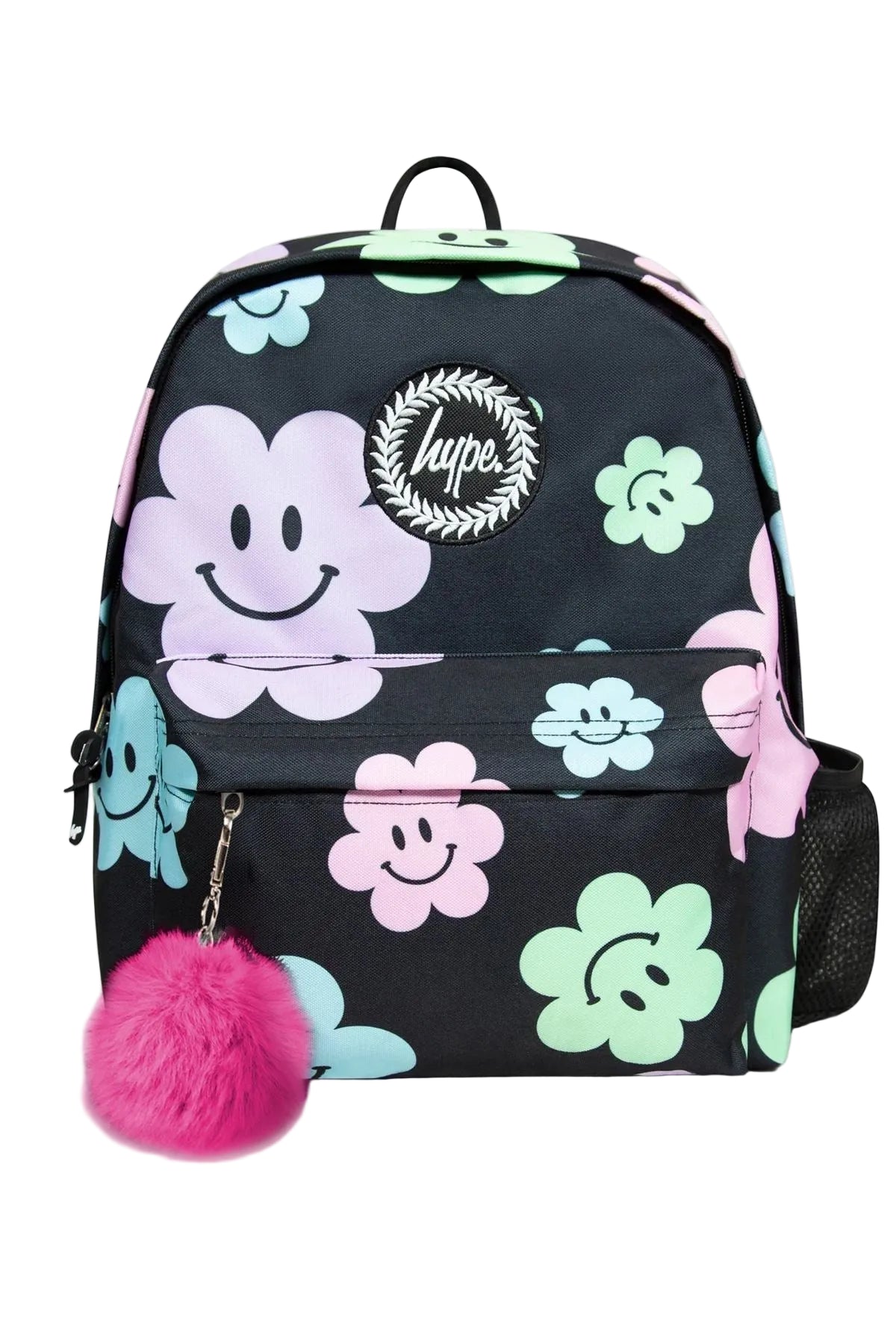 Hype Iconic Black Happy Flower Small Backpack