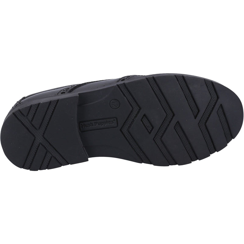 Hush Puppies Jacob Leather Youth Boy's Black Brogues