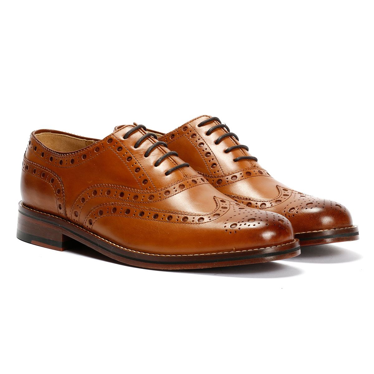 Chapman & Moore Oxford Brogue Leather Men's Tan Burnish Shoes
