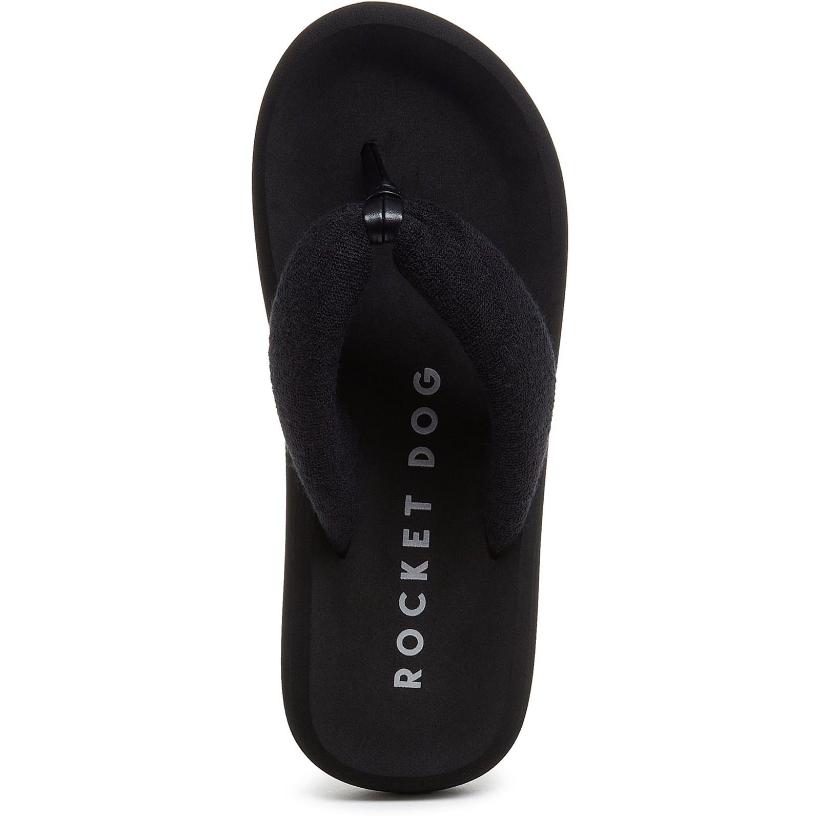Rocket Dog Sunset Puff Atlanta Textile Women's Black Flip Flops
