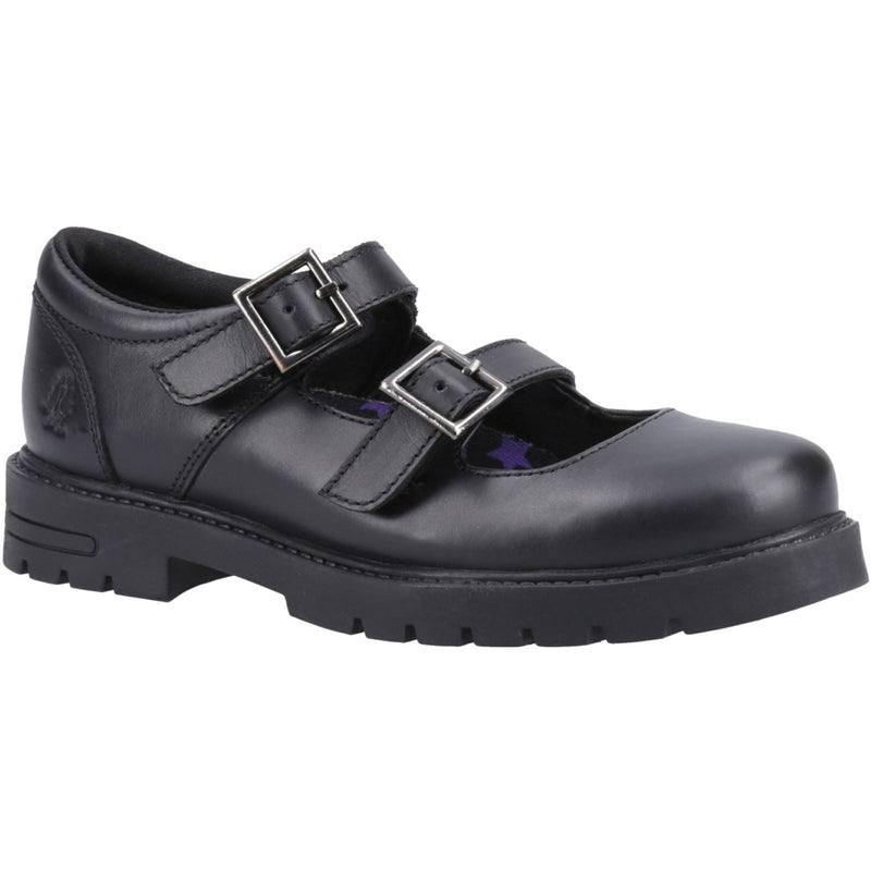 Hush Puppies Ella Leather Youth Girl's Black Shoes