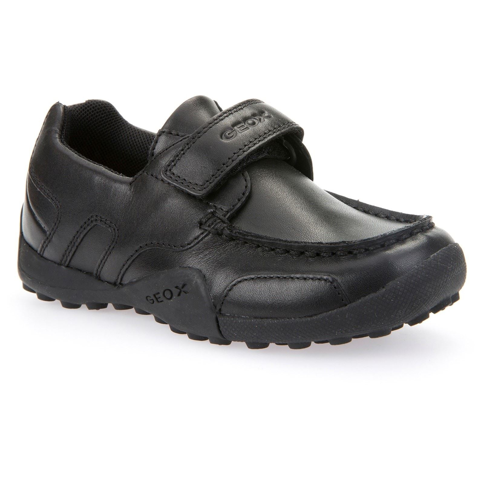 Geox J W.Snake Moc B Leather Boy's Black Moccasins Shoes