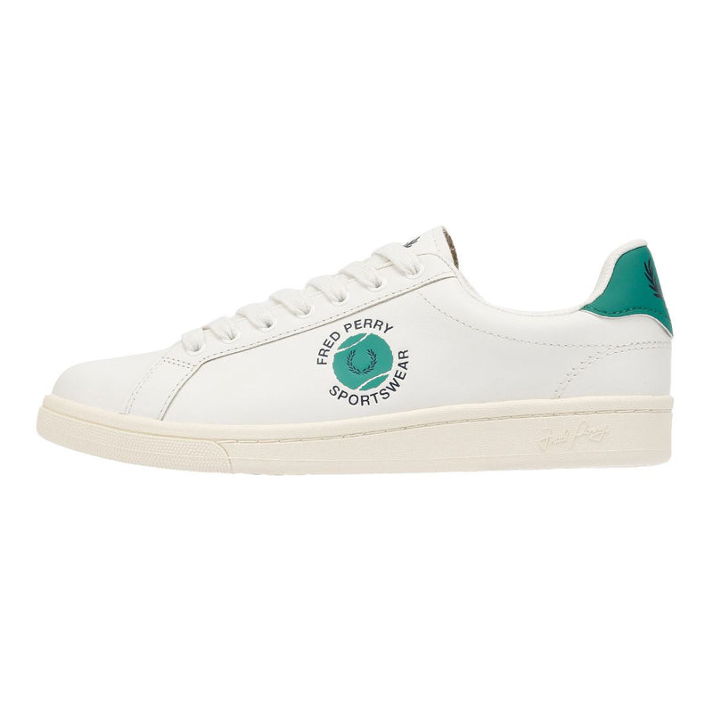 Fred Perry B721 Leather Men's Snow White/Court Green Trainers