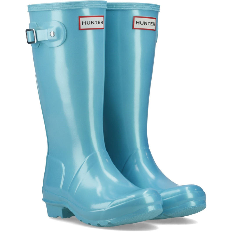 Hunter Original Nebula Rubber Pool Blue Wellington Boots