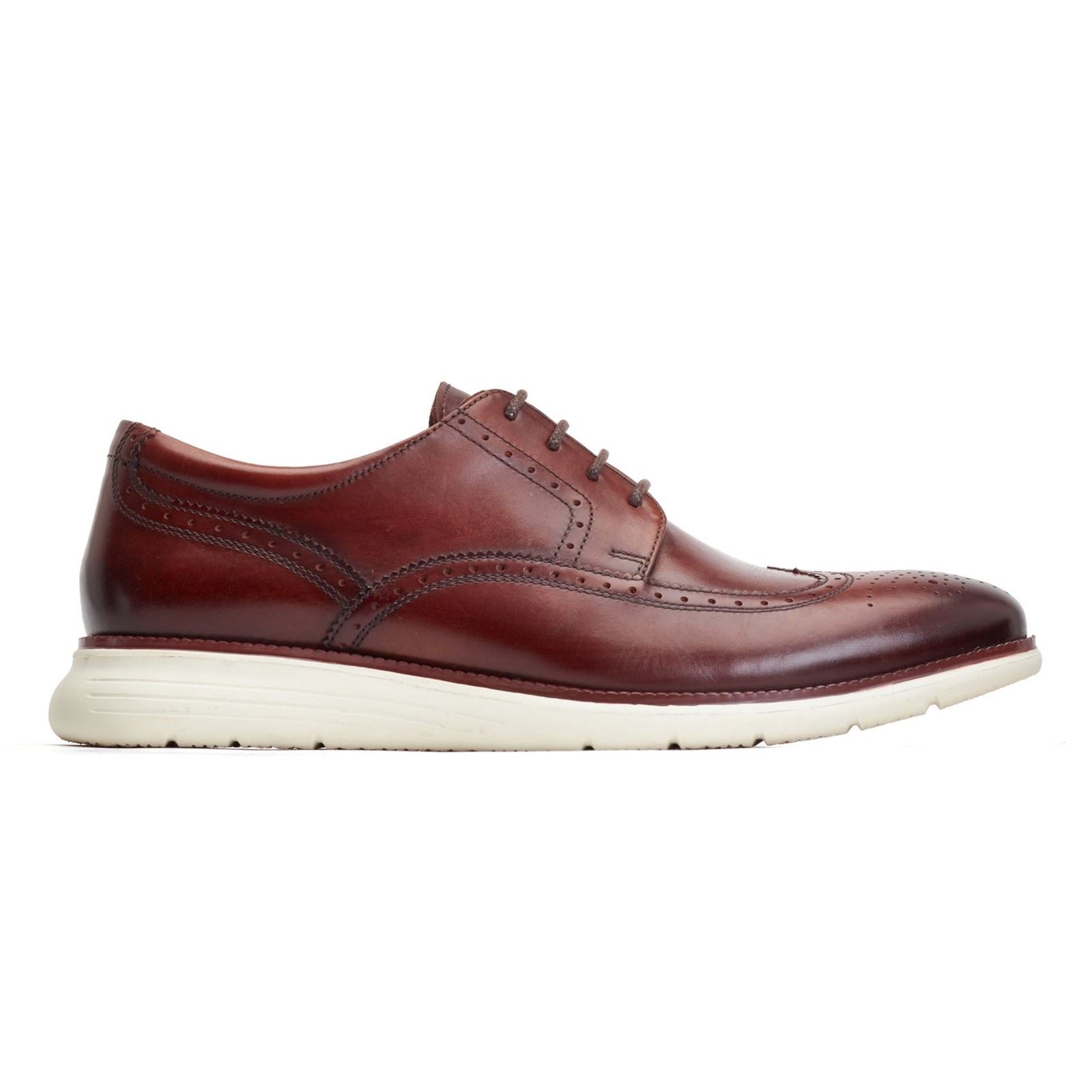 Base London Flight Leather Men's Burnt Brown Brogues Shoes