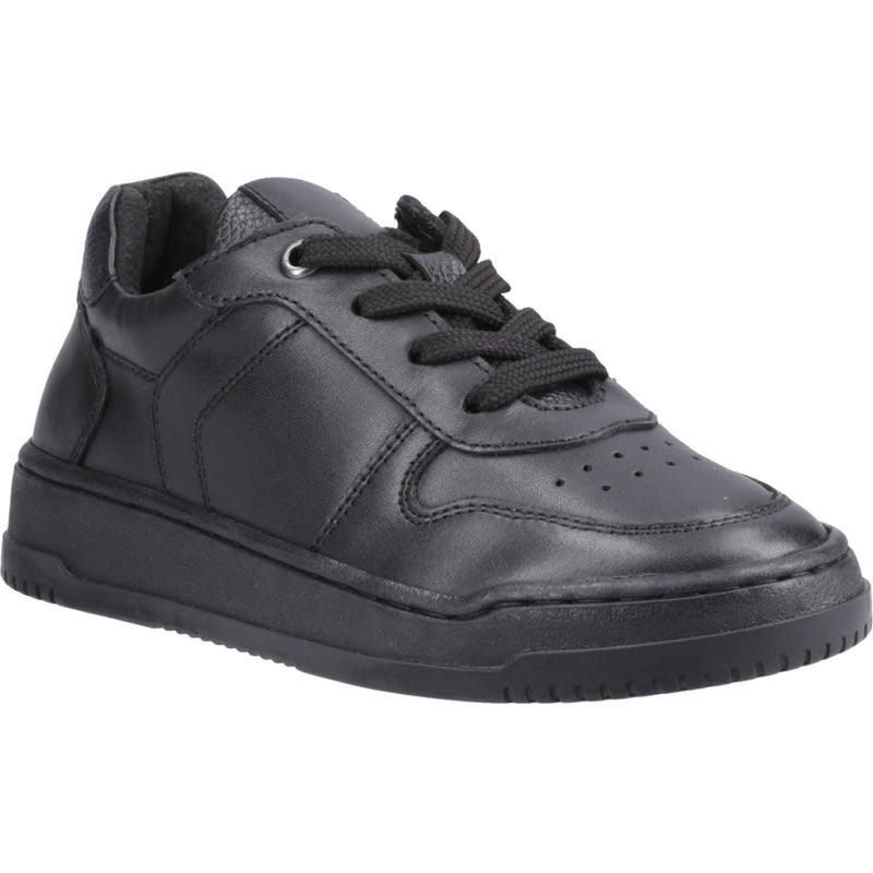 Hush Puppies Dougie Leather Junior Black Trainers