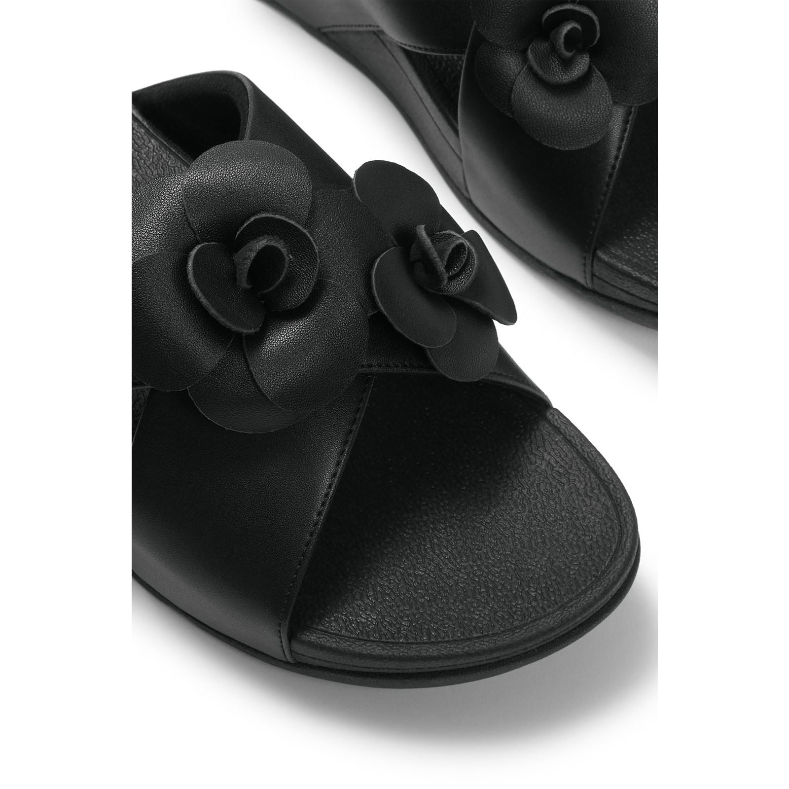 Fitflop Lulu Flower Polyurethane Women's Black Sandals