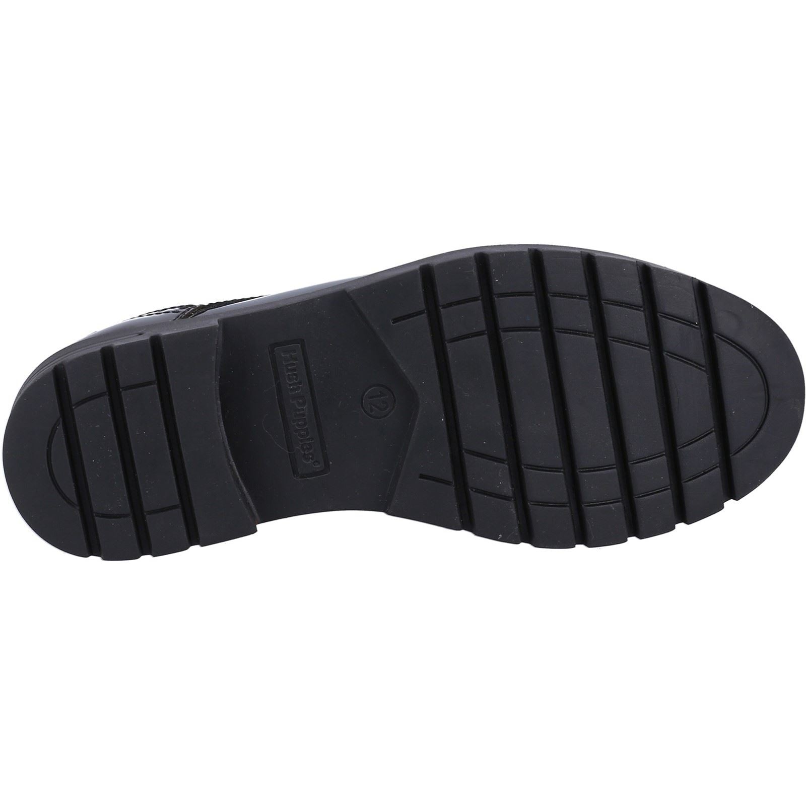 Hush Puppies Jayne Patent Leather Youth Girl's Black Lace-Up Shoes