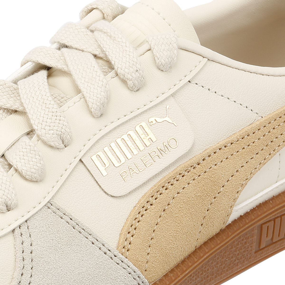 Puma Palermo Leather Snow/Desert Dust Trainers
