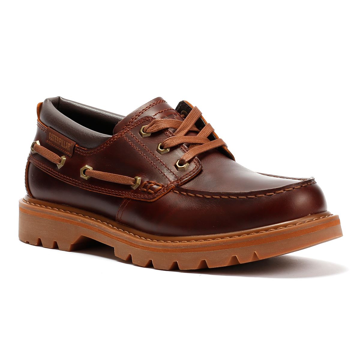 Caterpillar Colorado Boat Lo Leather Men's Dark Russet Lace-Up Shoes