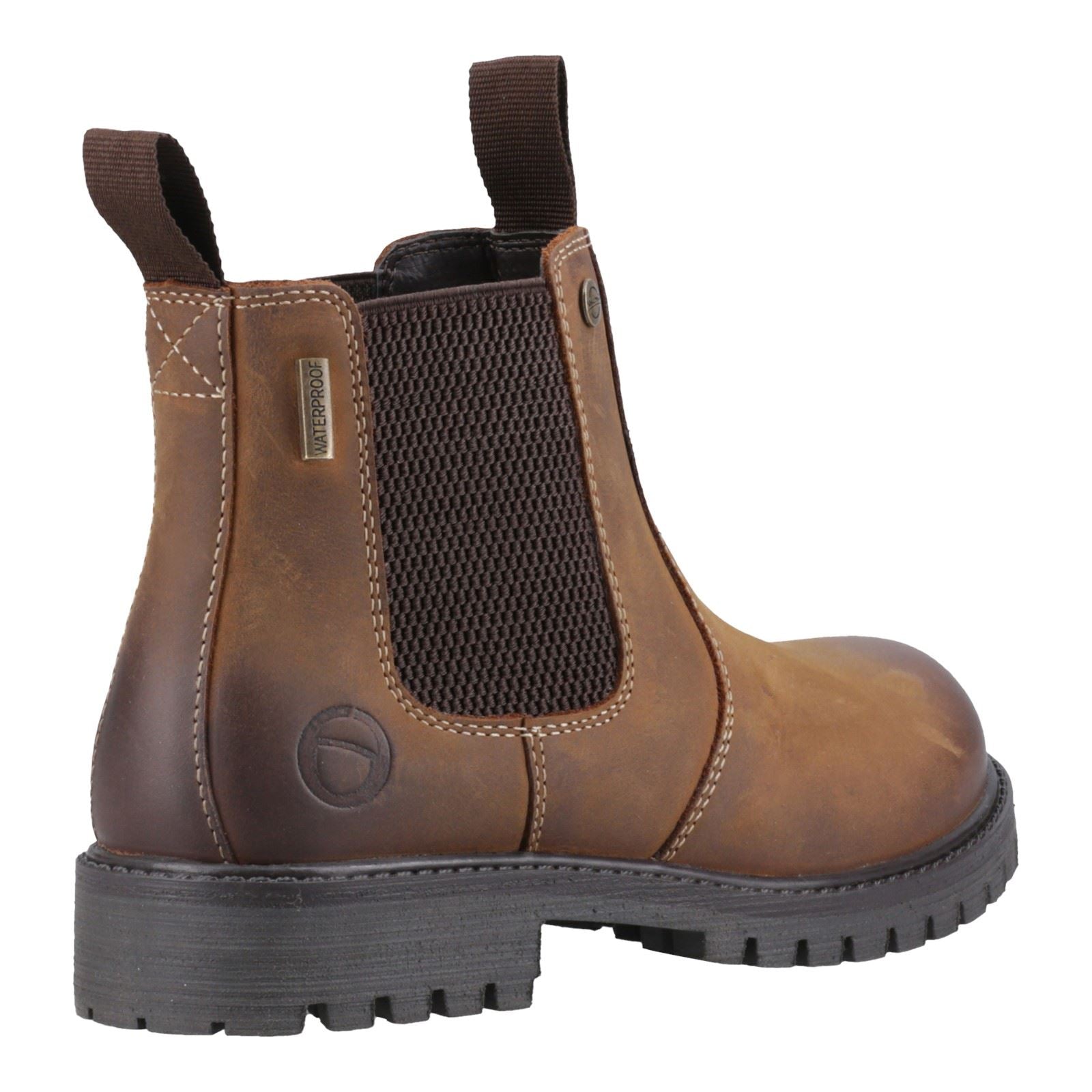 Cotswold Aston Leather Boy's Tan Flat Chelsea Boots