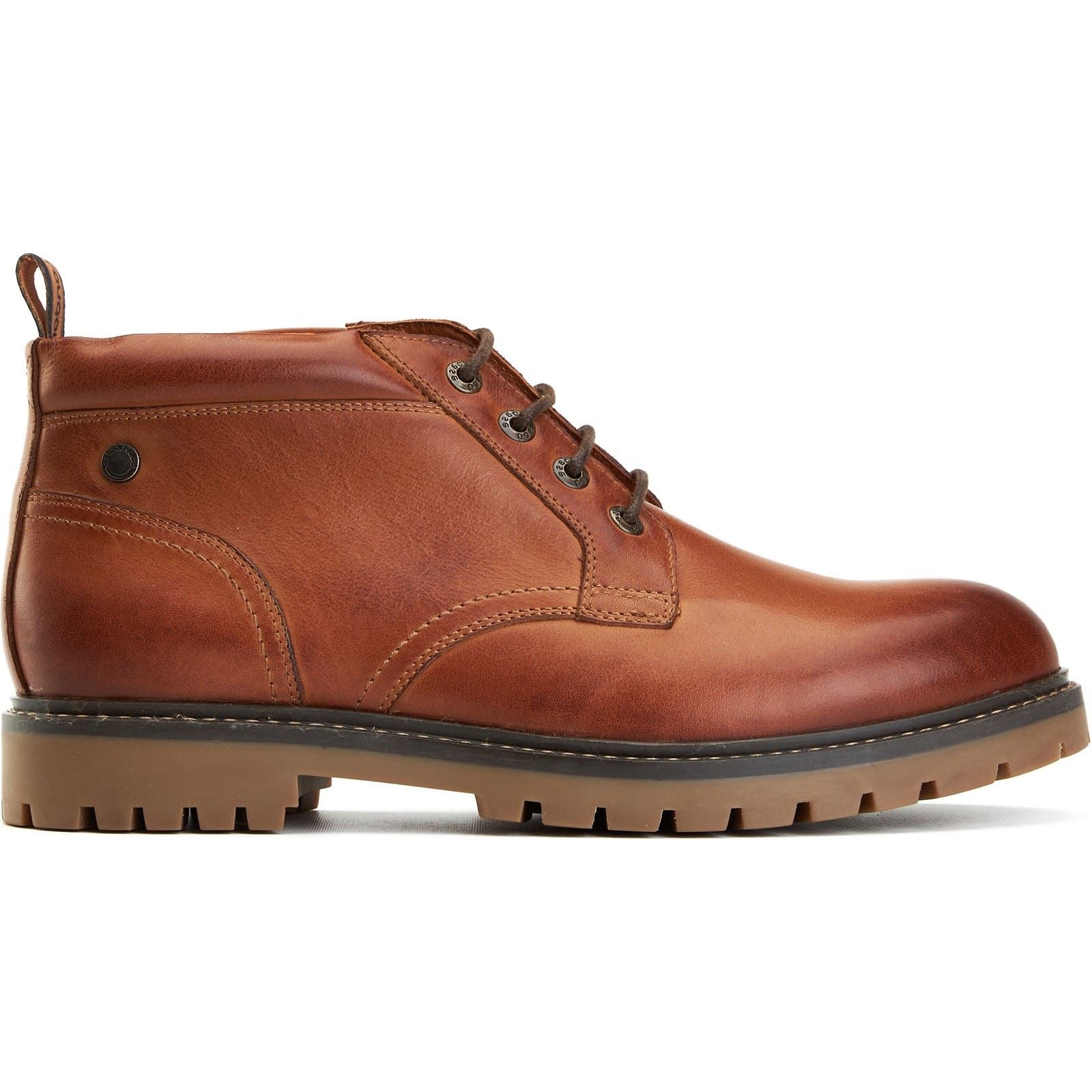 Base London Cobalt Leather Men's Tan Ankle Boots