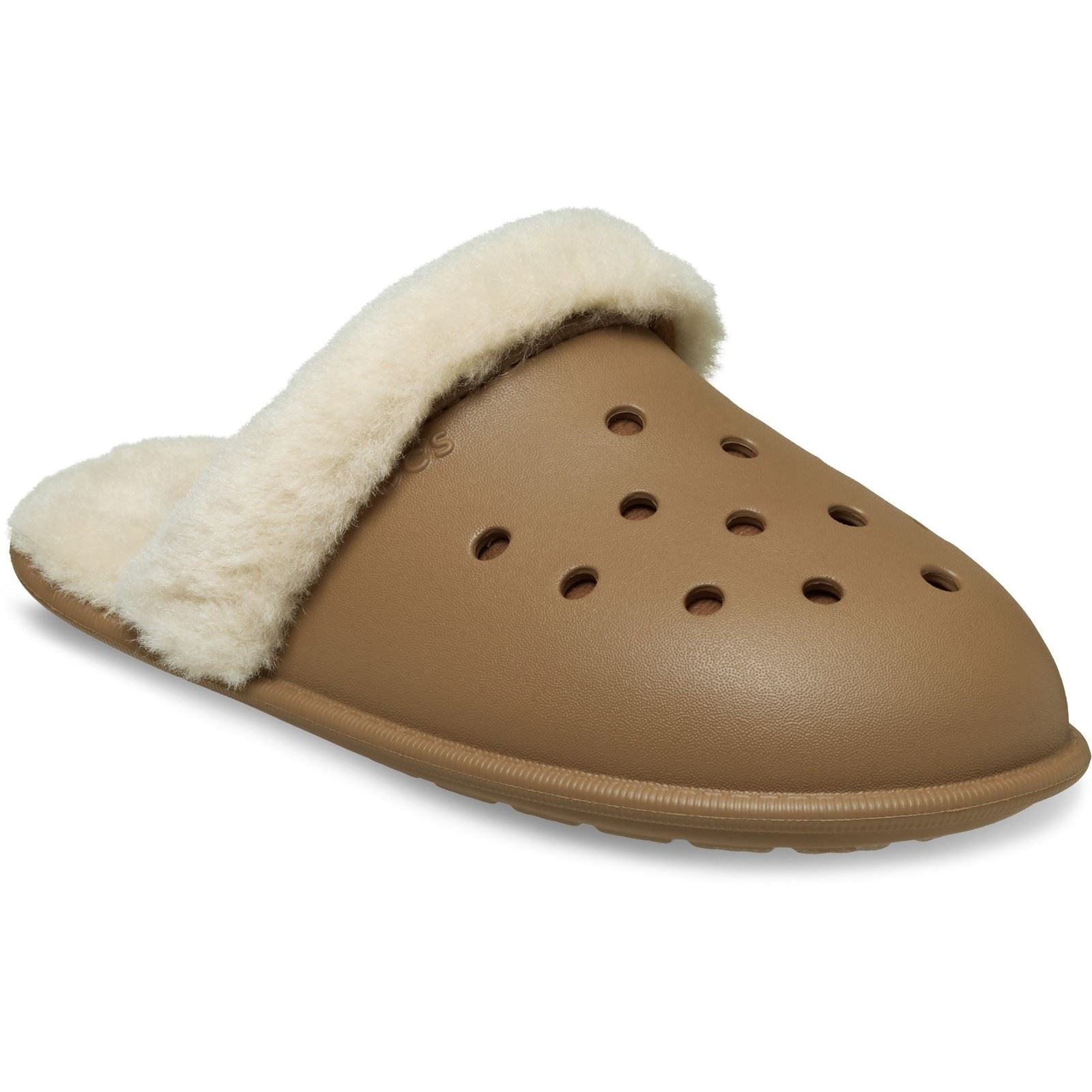 Crocs Classic Fuzz Scuff Thermoplastic Sepia Slippers