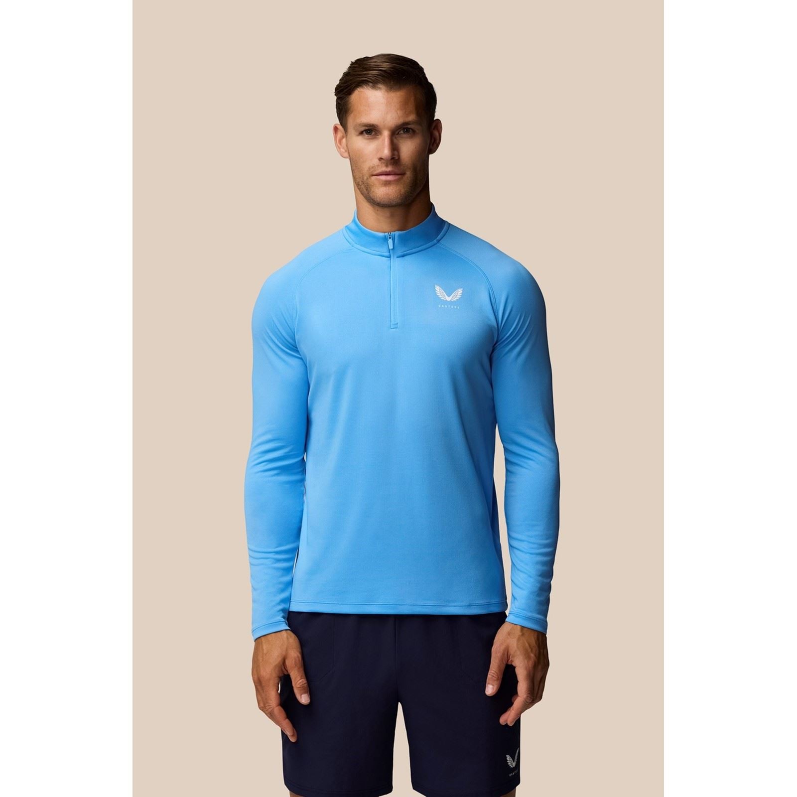 Castore Adapt Training 1/4 Zip Top Polyester Men's Blue Activewear T-Shirts