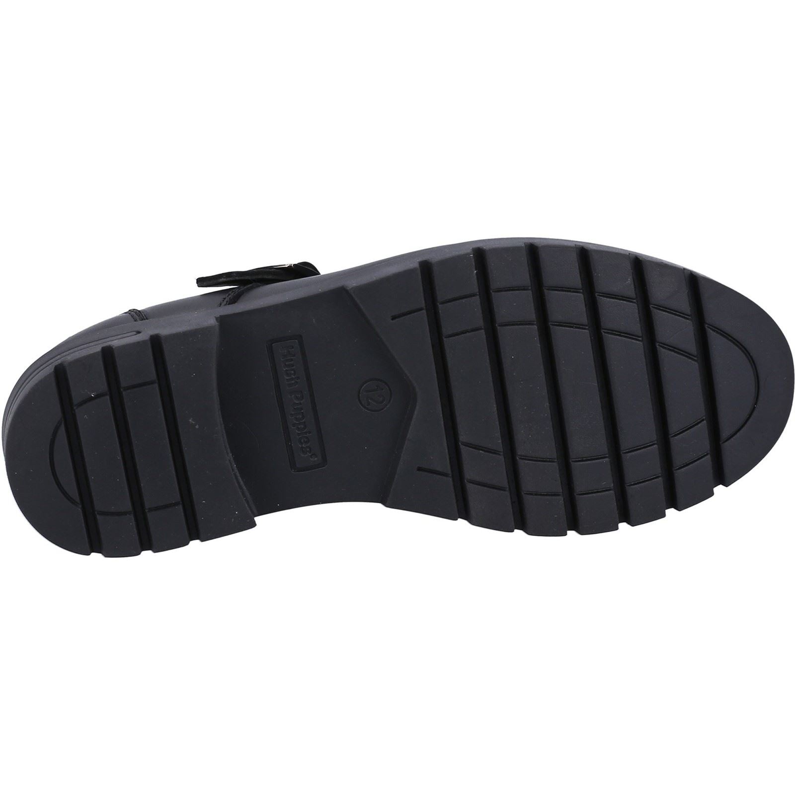 Hush Puppies Fiona Leather Youth Girl's Black Shoes