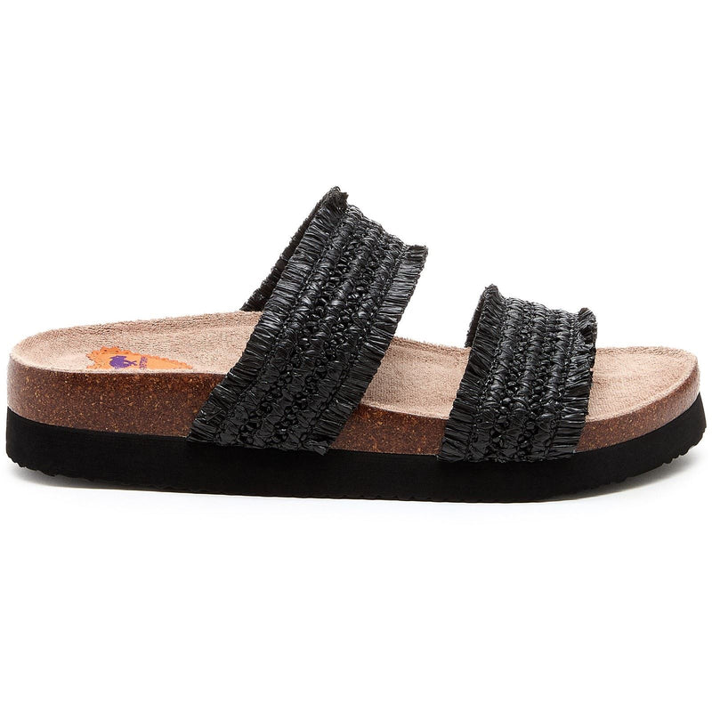 Rocket Dog Aruba Raffia Textile Women's Black Sandals