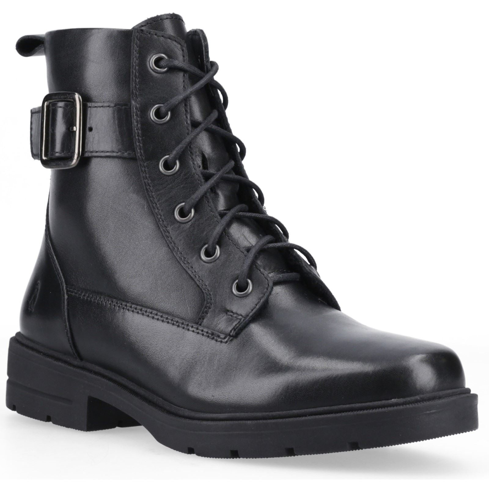 Hush Puppies Teagan Biker Leather Women's BLACK Boots