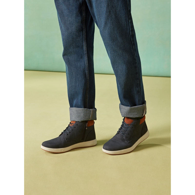 Hush Puppies Bronko Chukka Leather Men's Navy Boots