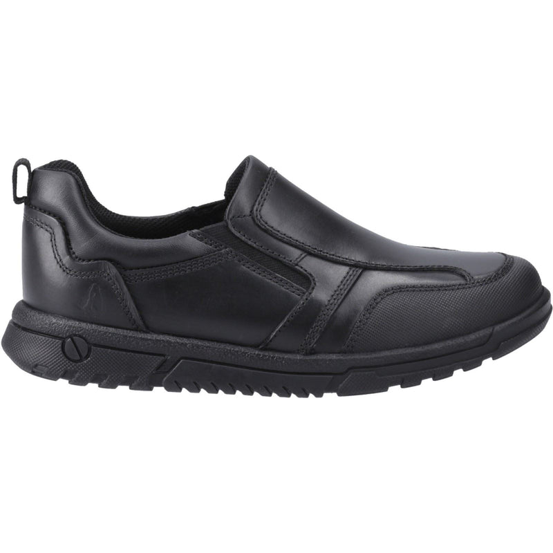 Hush Puppies Sergio Leather Youth Boy's Black Loafers