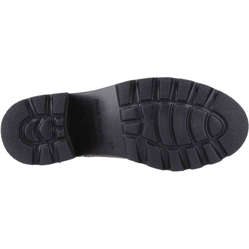 Hush Puppies Gaia Leather Women's Grey Heeled Chelsea Boots