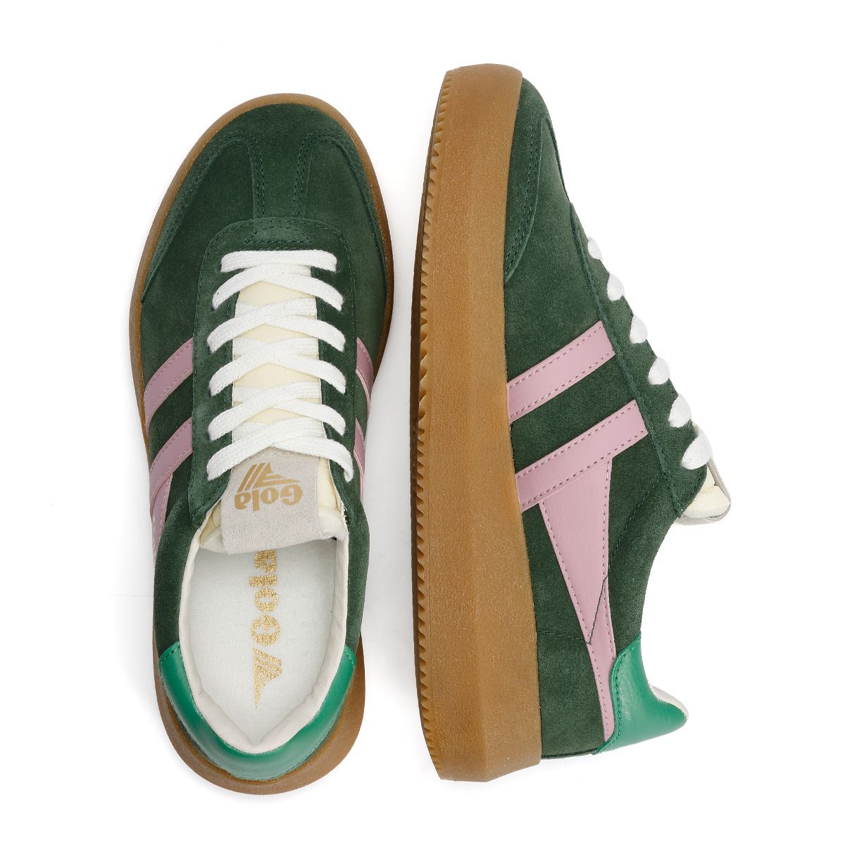Gola Athena Suede Women's Evergreen/Candy/Jade Trainers
