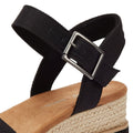 TOMS Diana Canvas Wedge Women's Black Sandals