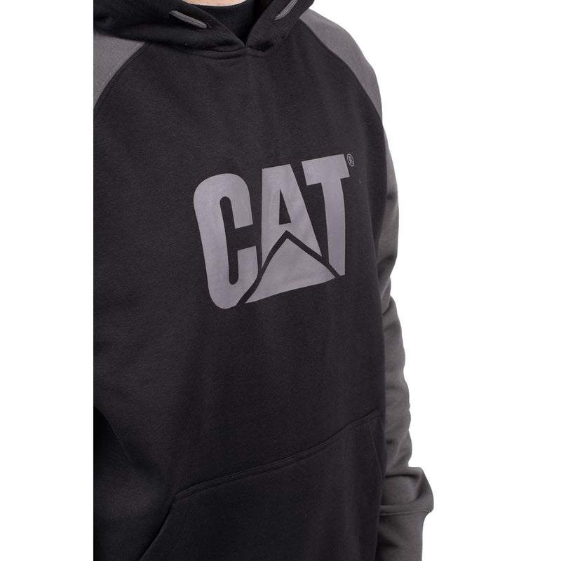 Caterpillar Raglan Cotton Men's Black Hooded Sweatshirt