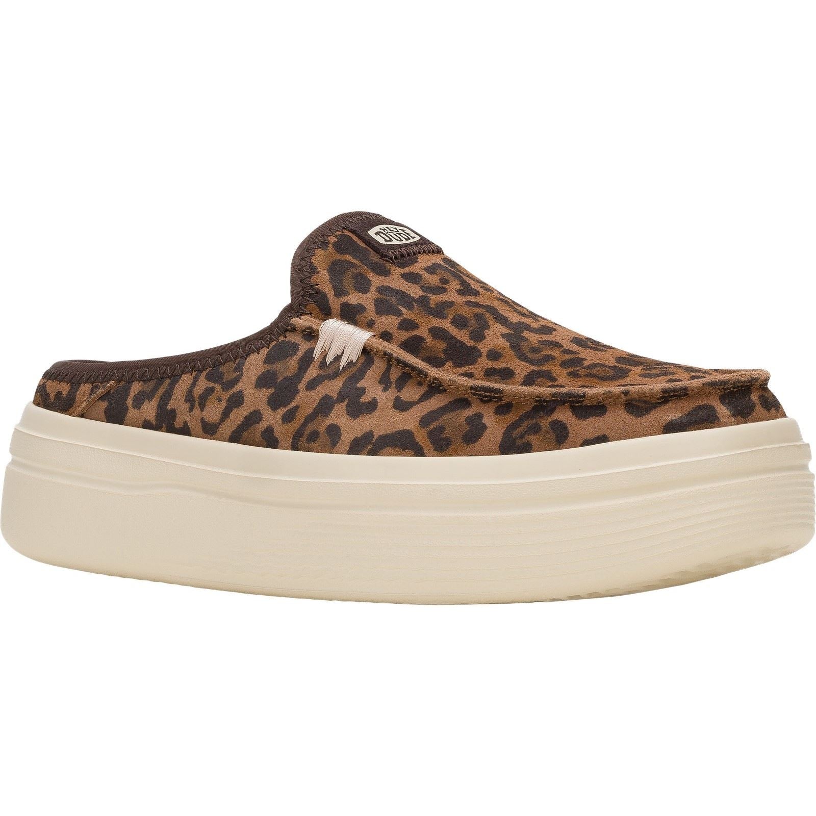 HEYDUDE Austin Lift Classic Leather Women's Brown Leopard Mules