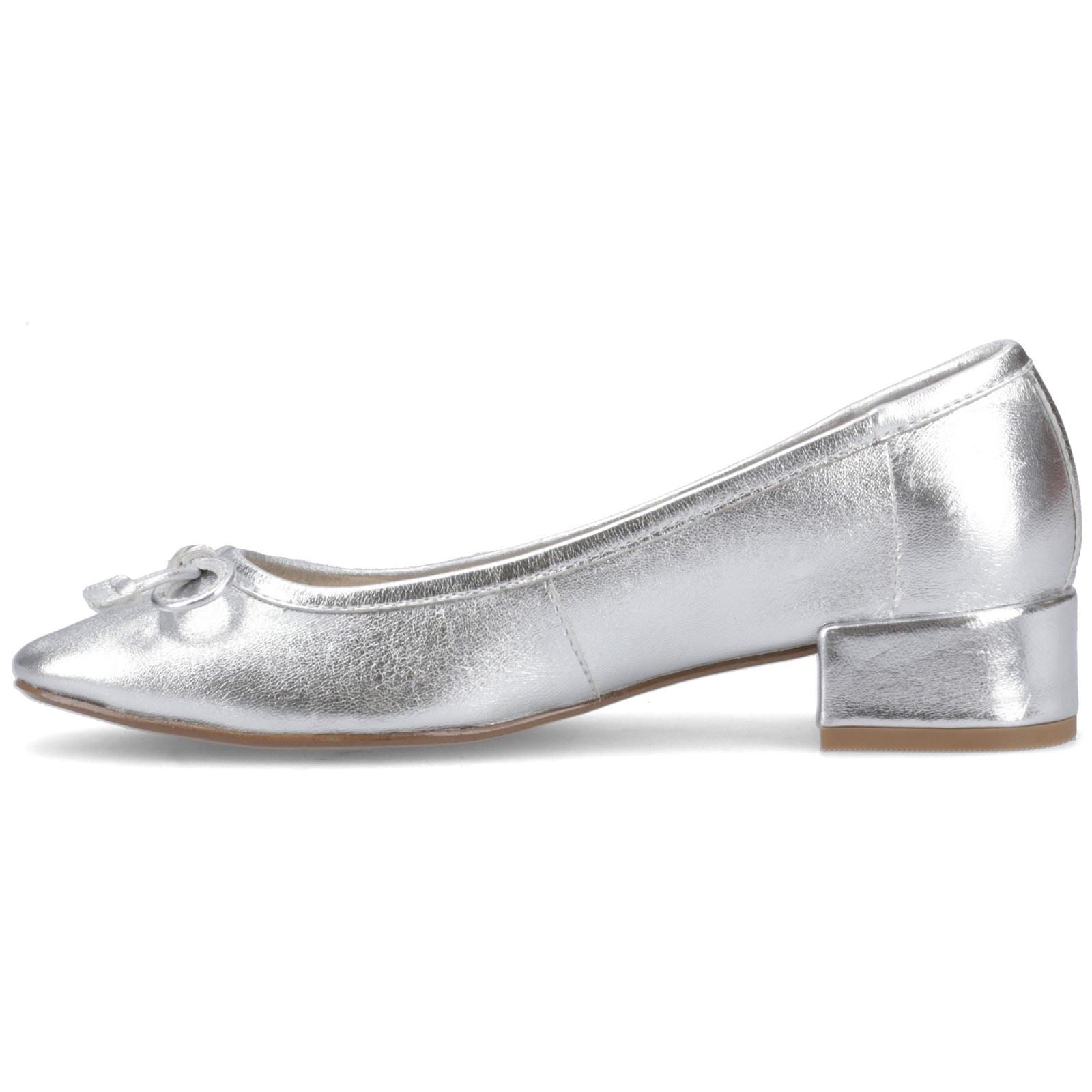 Hush Puppies Silvia Low Heel Sandal Leather Women's Silver Sandals