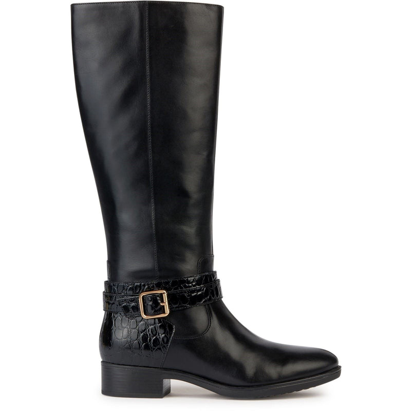 Geox D Felicity Leather Women's Black Boots