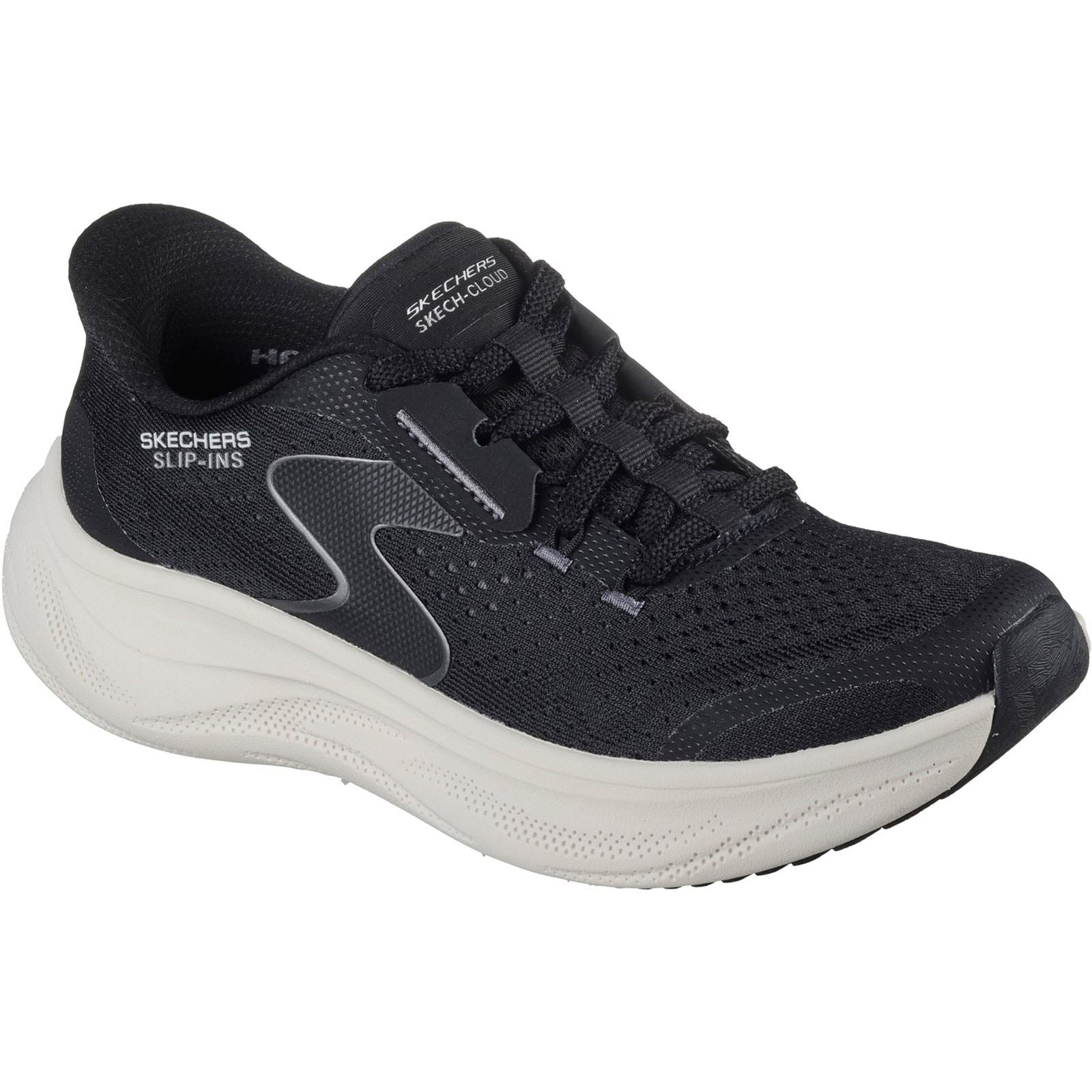 Skechers Skech Cloud Plush Horizon Synthetic Women's Black/White Trainers